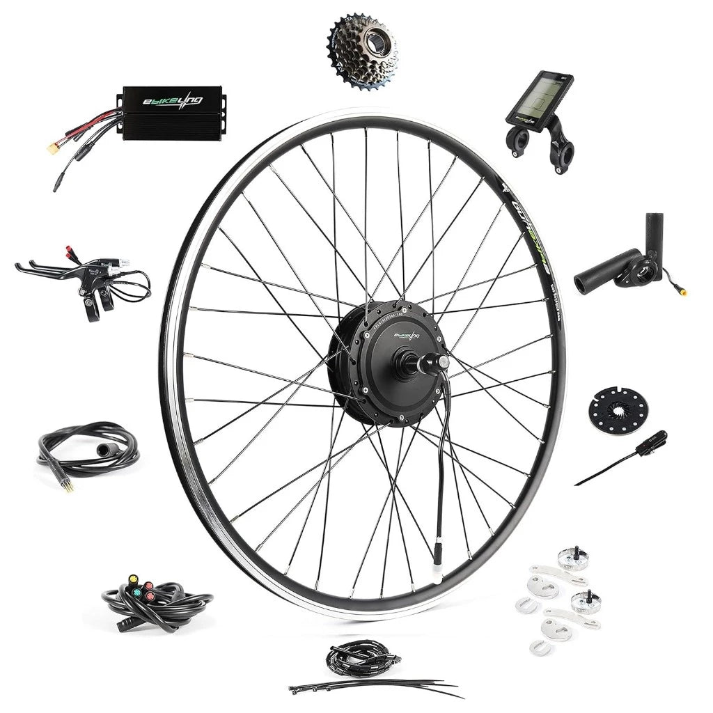700C EBIKELING Waterproof Electric Bicycle Conversion Kit Front and Rear Wheels 36/48V 500-1200W