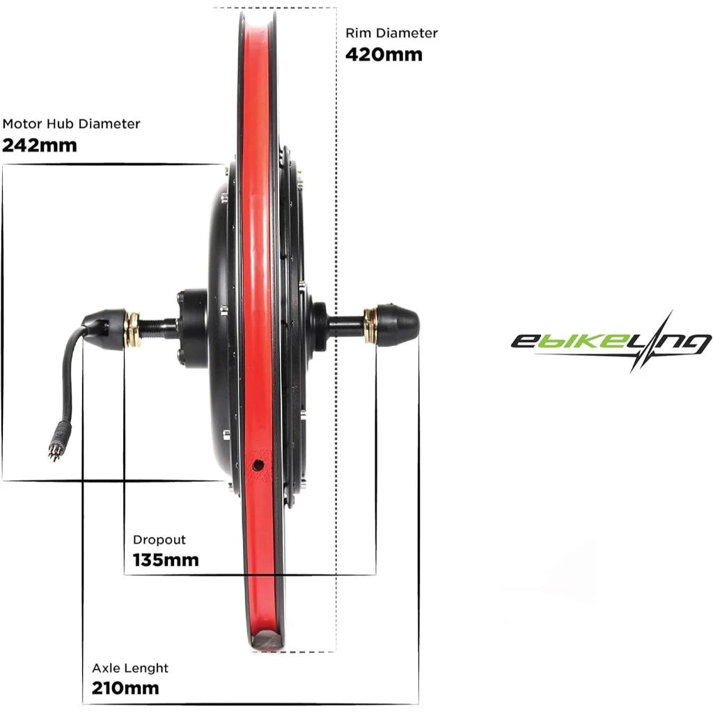 20 inches EBIKELING Waterproof Electric Bike Conversion Kit Front and Rear Wheels 36/48V 500-1200W