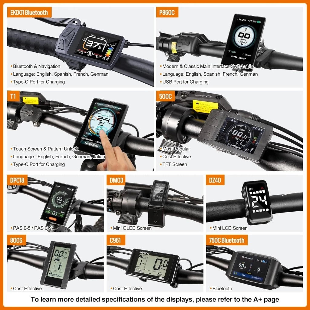 8FUN 48-52V 1000W Mid-Drive Electric Bike Motor Conversion Kit