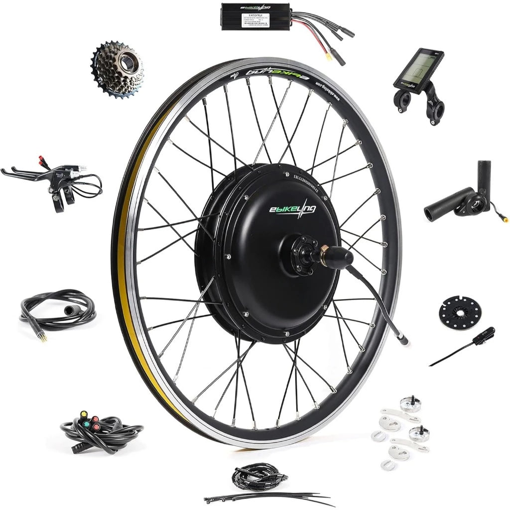 24 inches EBIKELING Waterproof Electric Bike Conversion Kit Front and Rear Wheels 36/48V 1200W